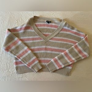 Pink and cream stripped cropped sweater